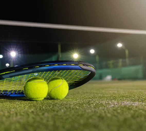 LED sports lighting installation in progress