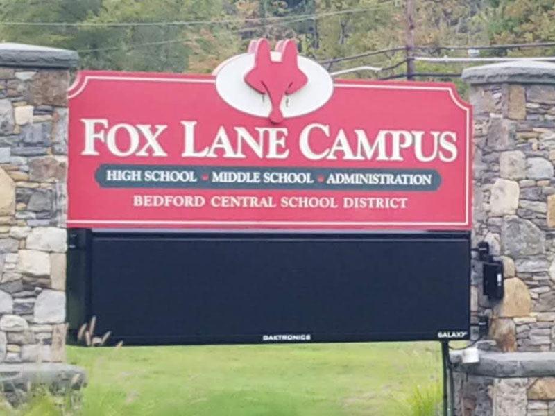 Digital sign displaying community message