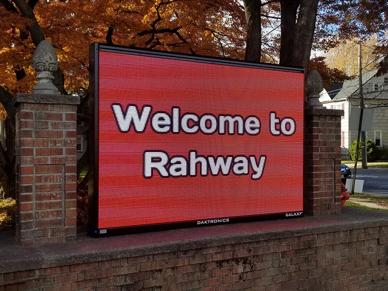 Message center installation near walkway