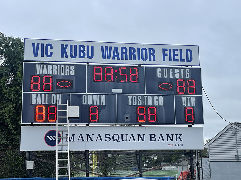 Replacement parts staged for sign repair