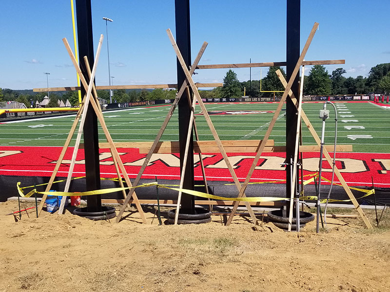 Concrete footing poured for new structure